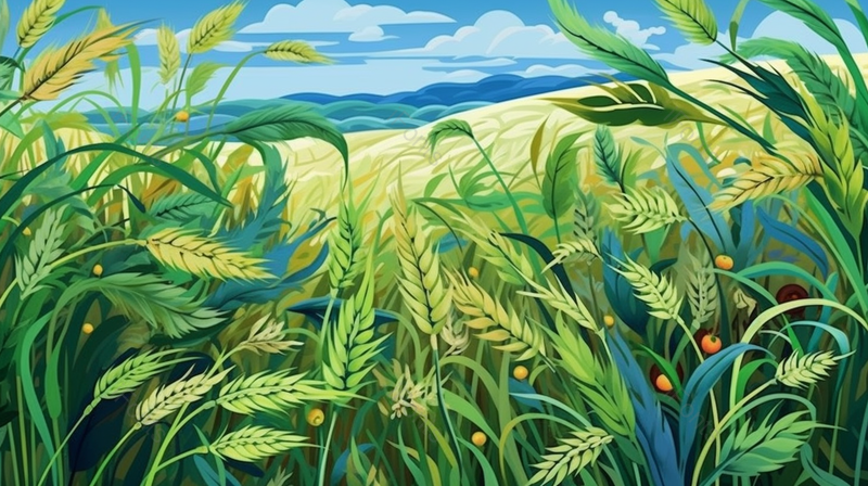 传统节气小满夏天户外稻田插画,插画/手绘图,插画/手绘图库,插画/手绘图下载,插画/手绘